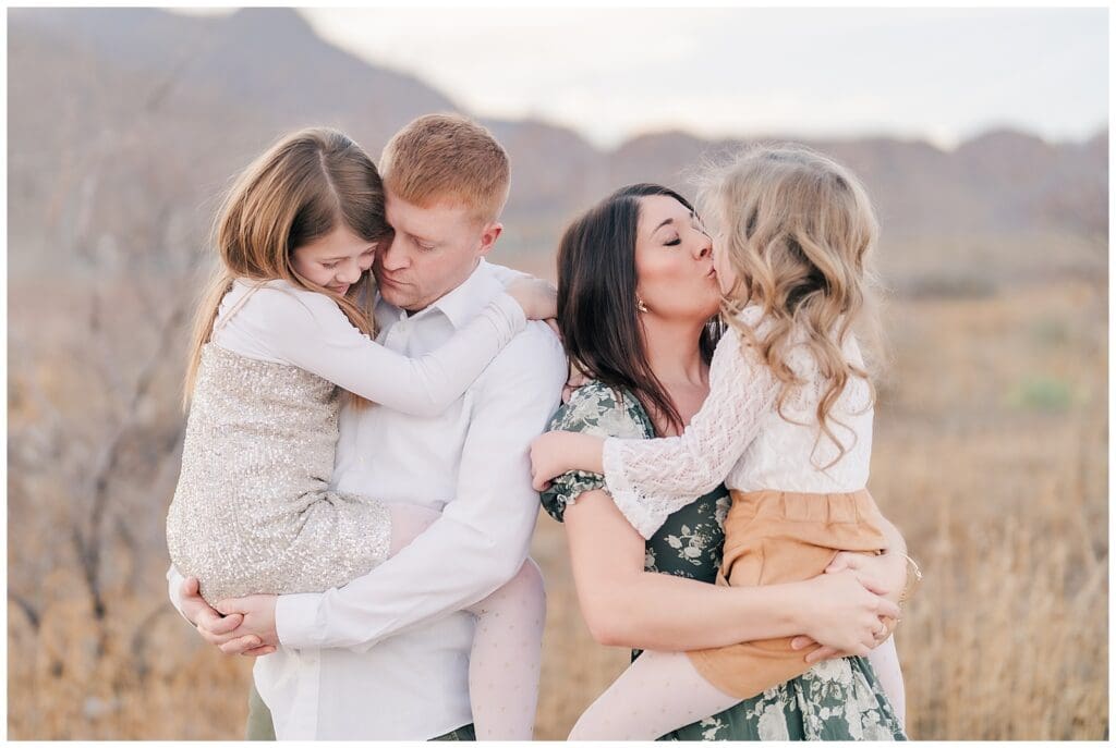 Military family photographer with her family during a lifestyle family session